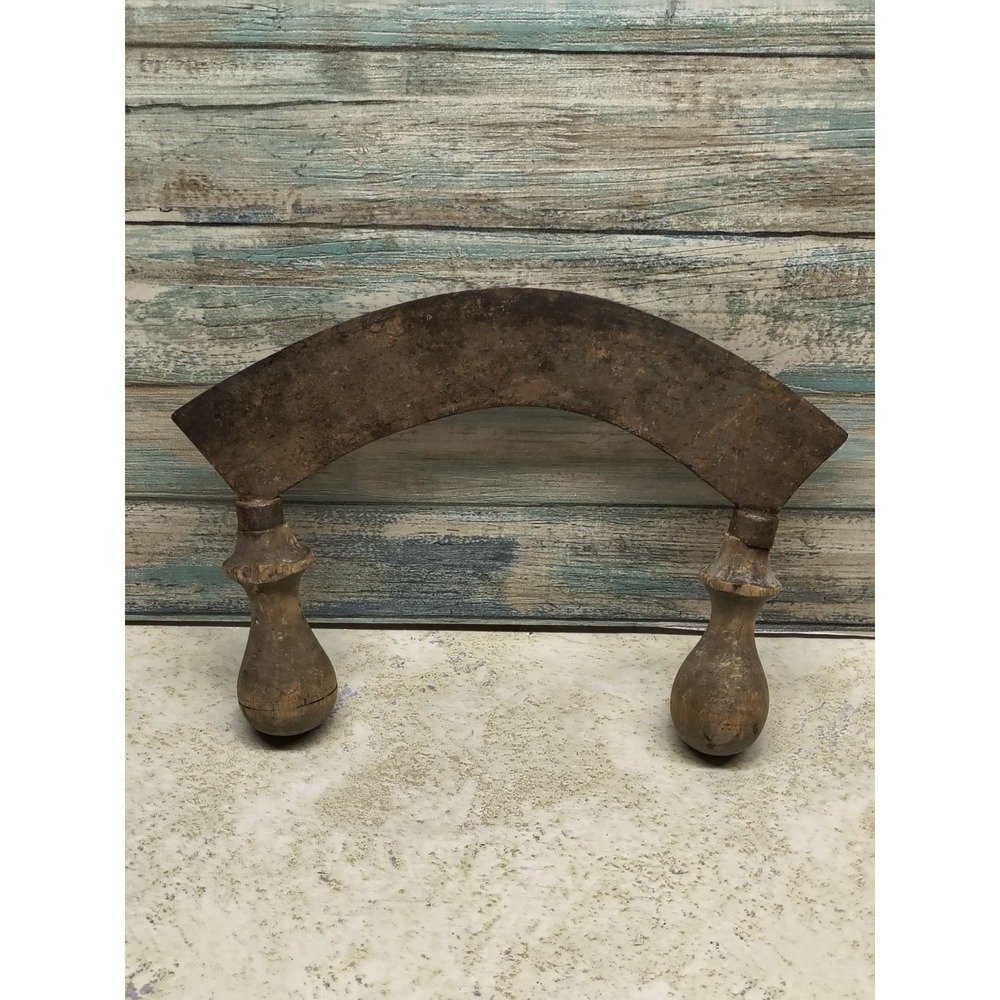 Antique Double Handled Food Chopper‎ -  Neat Old Kitchen Tool !